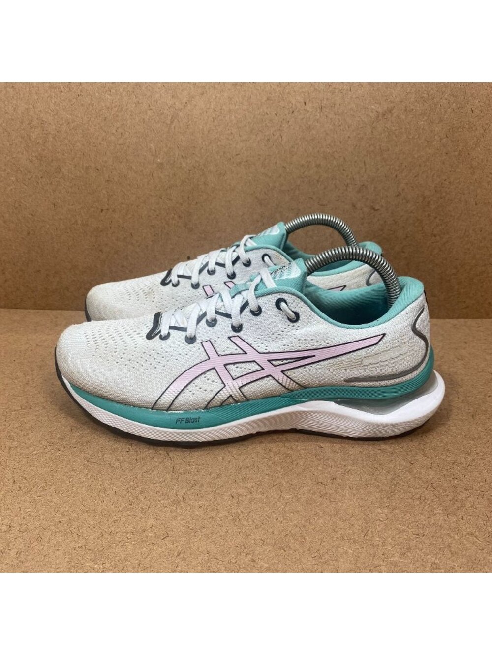 Asics Gel-Cumulus 24 Womens Running Shoes White/Pink/Teal Size 8.5 Athletic